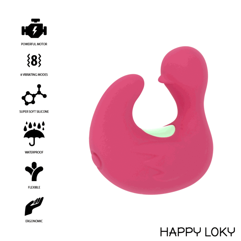 Happy Loky Duckymania Recargable de Dedo Estimulador de Silicona