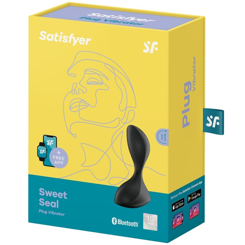 Satisfyer Aplicativo de Plugue Vibratório Sweet Seal Preto