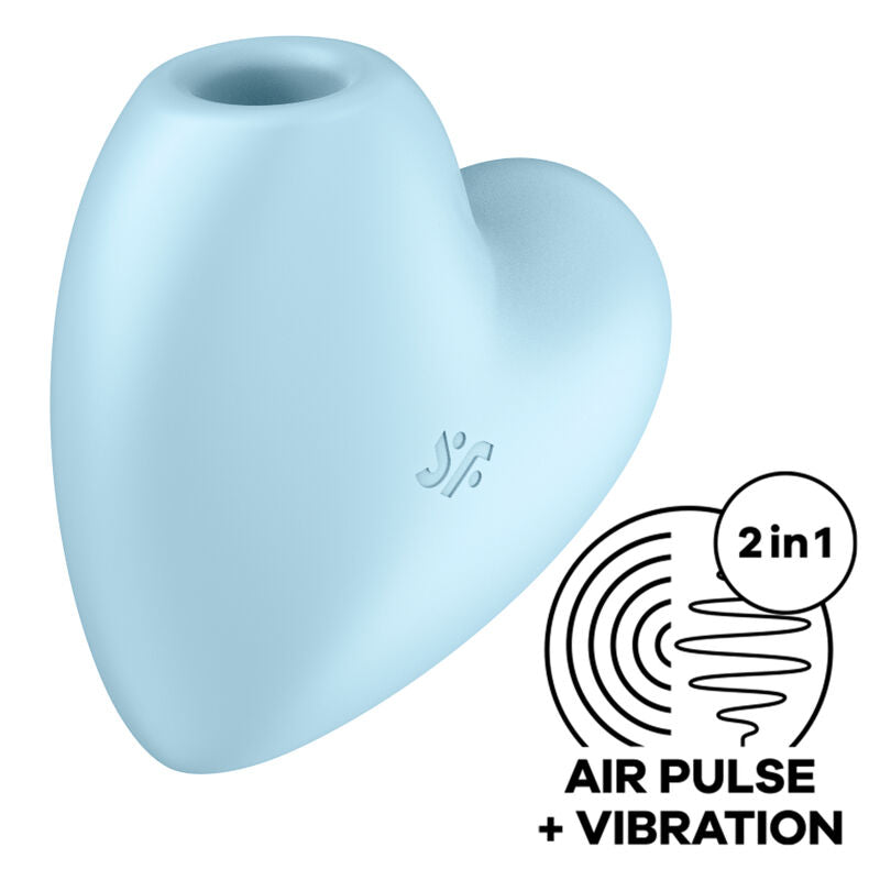 Satisfyer Cutie Heart Estimulador de Pulso e Vibrador de Ar Azul