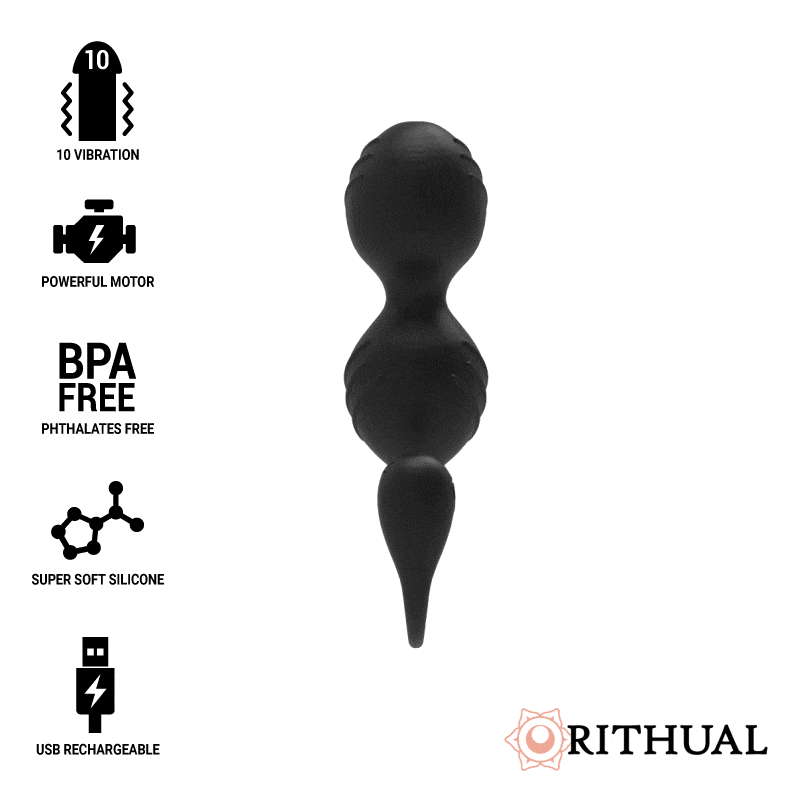 Rithual Bolas chinas vibratorias recargables Nisha Negras