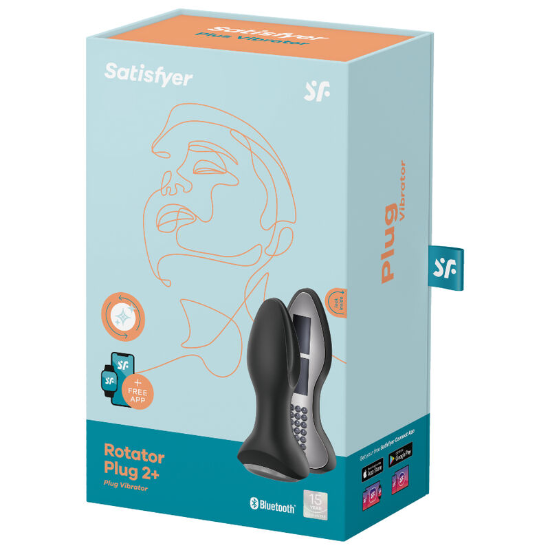 Satisfyer Rotator Plug 2+ Aplicativo Vibratório Preto