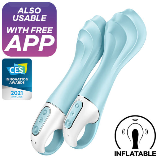 Satisfyer Air Pump Vibrador 5+ Aplicativo Vibrador Inflvel G-spot Azul