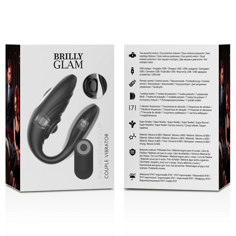 Brilly Glam- Control remoto vibratorio y pulsante de pareja