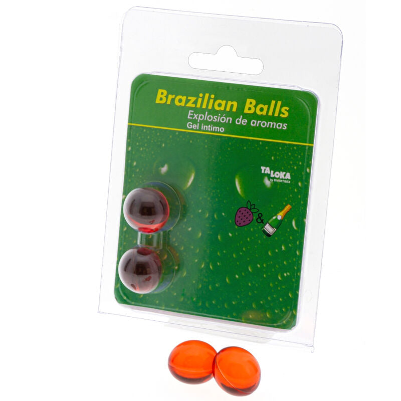 Taloka - 2 Bolas Brasileñas Fresa y Champán Gel Íntimo