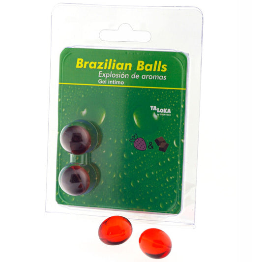 Taloka - 2 Bolas Brasileiras Gel Íntimo de Morango e Chocolate