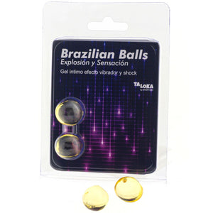 Taloka - 2 Bolas Brasileiras Gel Emocionante Vibrante e Efeito de Choque