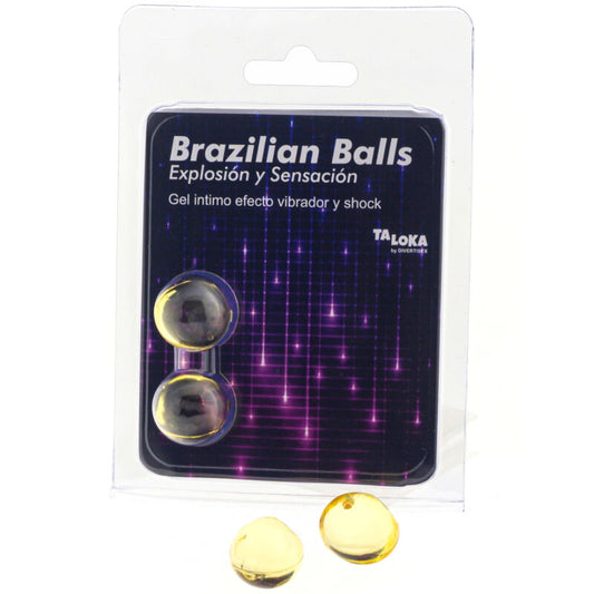 Taloka - 2 Bolas Brasileiras Gel Emocionante Vibrante e Efeito de Choque