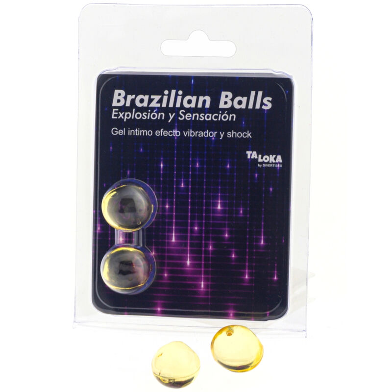 Taloka - 2 Bolas Brasileiras Gel Emocionante Vibrante e Efeito de Choque