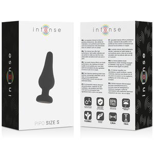 Intense - Plug Anal Pipo S Silicone Preto 9,8 cm