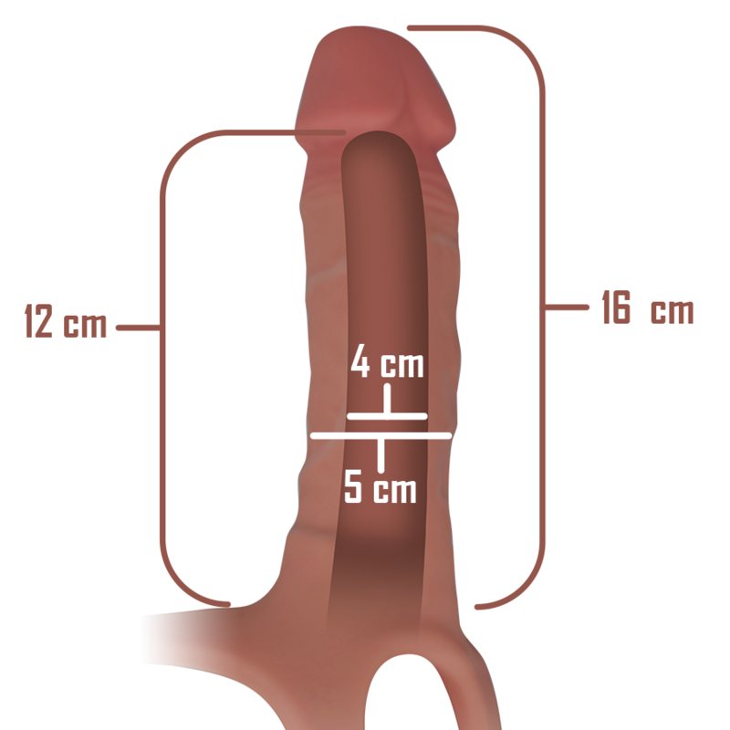 Arnés Hueco Intenso Con Dildo de Silicona 16 X 3,5 Cm
