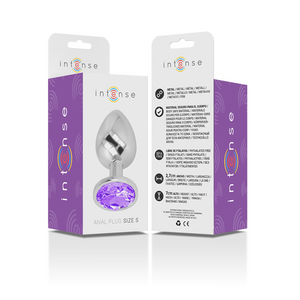Intense - Plug Anal de Metal de Alumínio com Cristal Violeta Tamanho S