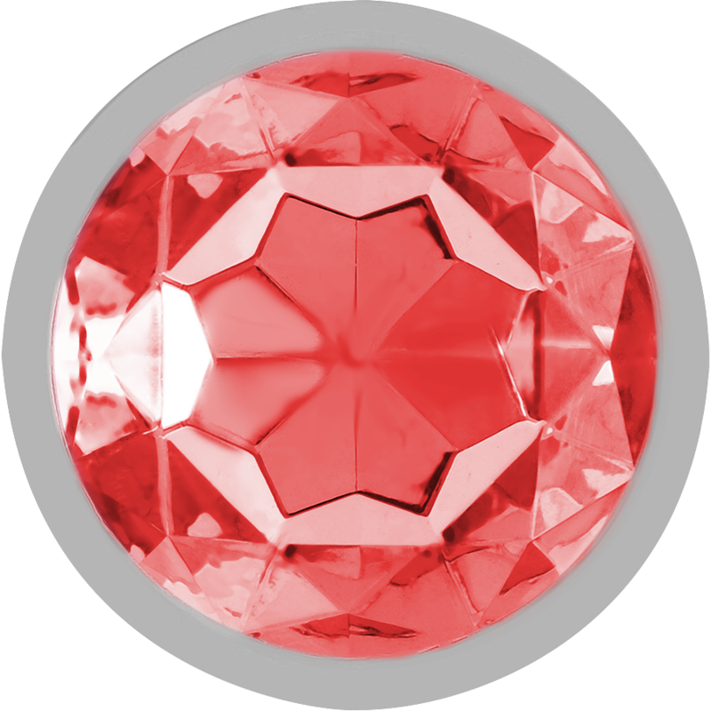 Intense - Plug Anal de Metal de Alumínio com Cristal Vermelho Tamanho S