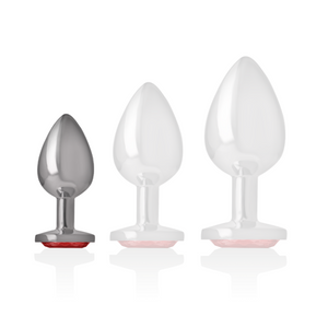 Intense - Plug Anal de Metal de Alumínio com Cristal Vermelho Tamanho S