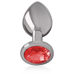 Intense -Plug Anal de Metal Com Cristal Vermelho Tamanho M
