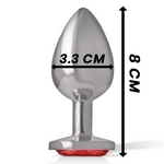 Intense -Plug Anal de Metal Com Cristal Vermelho Tamanho M