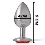 Intense -Plug Anal de Metal de Alumínio Com Cristal Vermelho Tamanho L