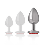 Intense -Plug Anal de Metal de Alumínio Com Cristal Vermelho Tamanho L