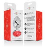 Intense -Plug Anal de Metal de Alumínio Com Cristal Vermelho Tamanho L