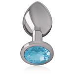 Intense - Plug Anal de Metal de Alumínio com Cristal Azul Tamanho S
