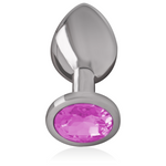 Intense -Plug Anal de Metal de Aluminio con Cristal Rosa Talla M