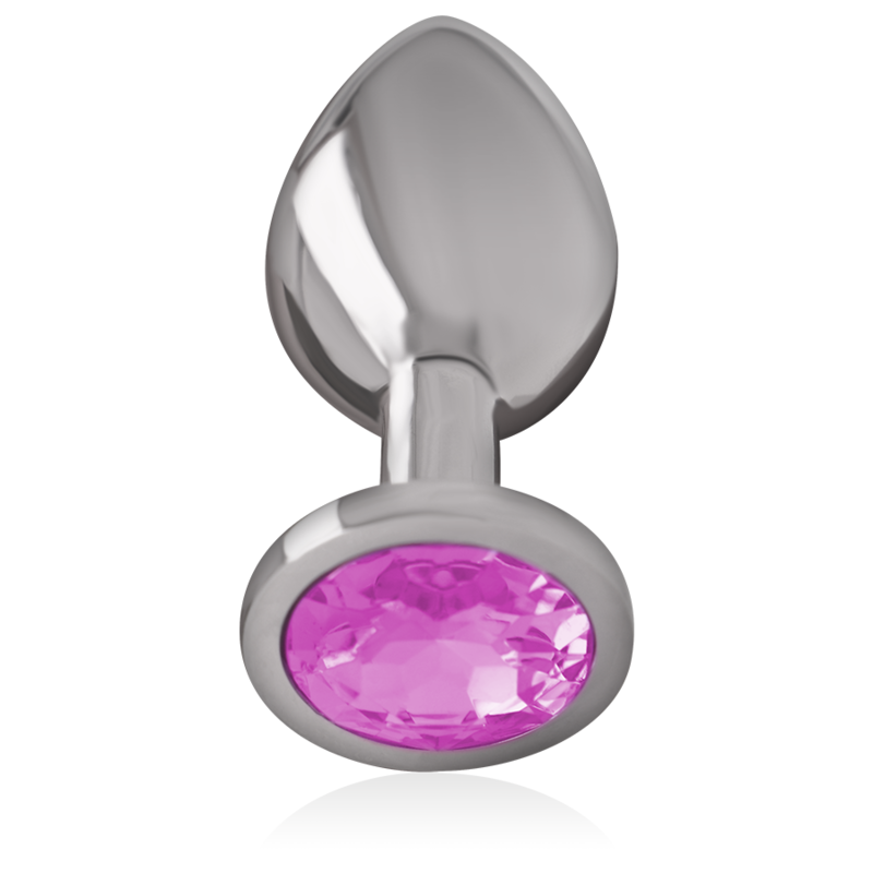 Intense -Plug Anal de Metal de Alumínio Com Cristal Rosa Tamanho M