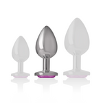 Intense -Plug Anal de Metal de Aluminio con Cristal Rosa Talla M