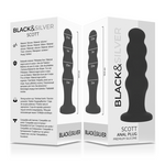 Black&Silver -Plug Anal de Silicone Scott Premium Preto