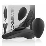 Black&Silver - Pene de silicona vibrador recargable Preston Negro