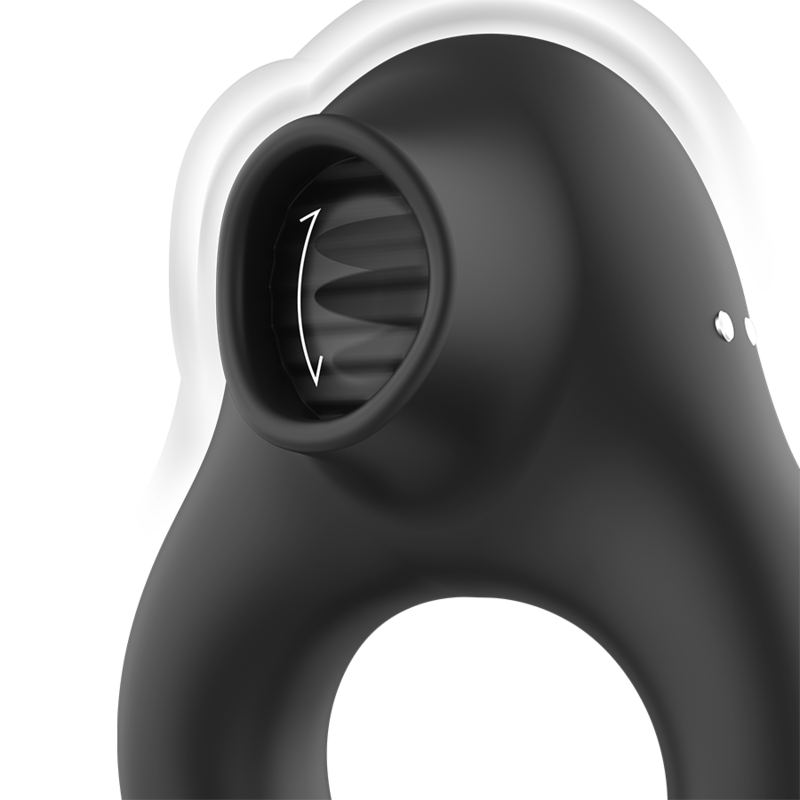 Black&Silver - Anel Vibrador de Silicone 3 Motores Recarregáveis Preto
