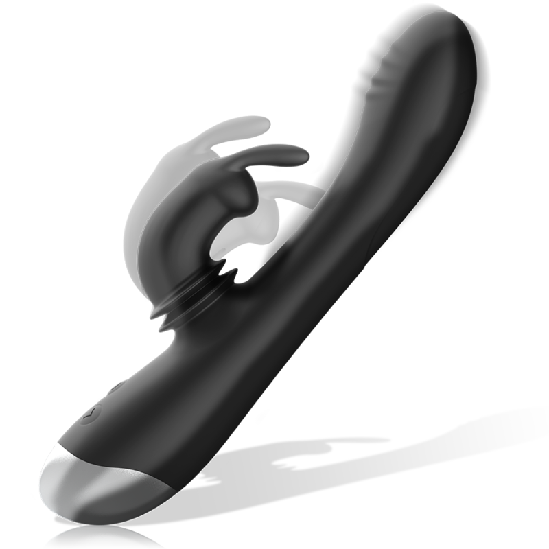 Black&Silver - Dj. Estimulador de Coelho de Silicone Recarregável Adam Preto