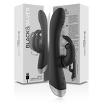 Black&Silver - Dj. Estimulador de Coelho de Silicone Recarregável Adam Preto