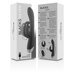 Black&Silver - Dj. Estimulador de Coelho de Silicone Recarregável Adam Preto