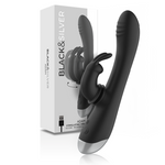 Black&Silver - Dj. Estimulador de Coelho de Silicone Recarregável Adam Preto