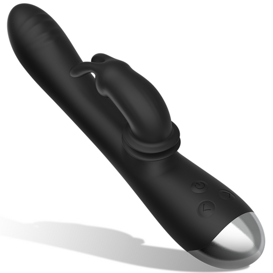 Black&Silver - Dj. Estimulador de Coelho de Silicone Recarregável Adam Preto