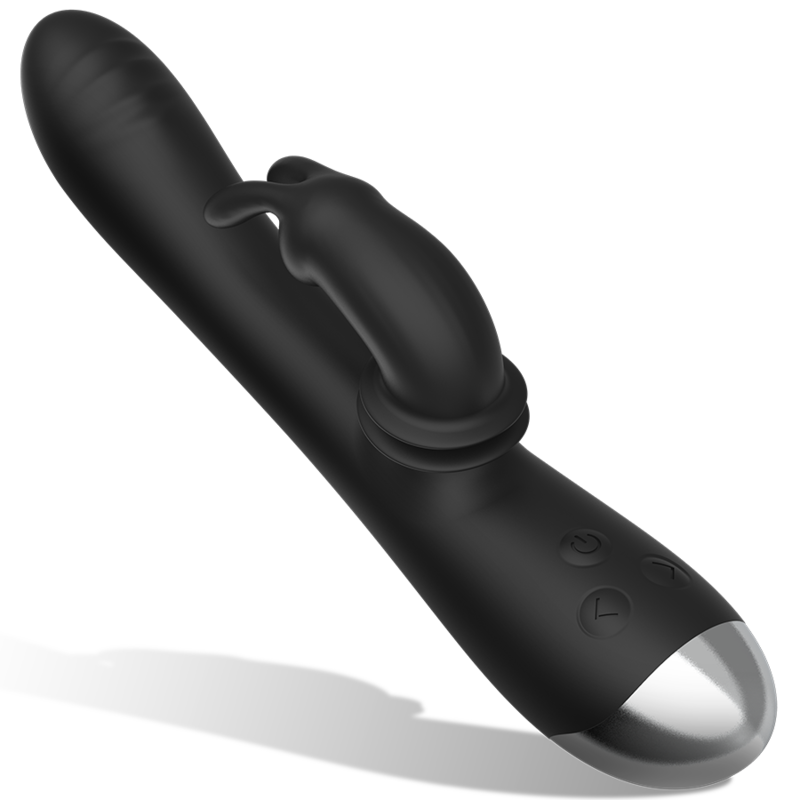 Black&Silver - Vibrador de Conejo Recargable de Silicona Adam Negro