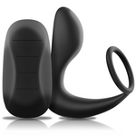 Black&Silver - Massager Anal Com Controle Remoto Silicone Recarregvel Preto
