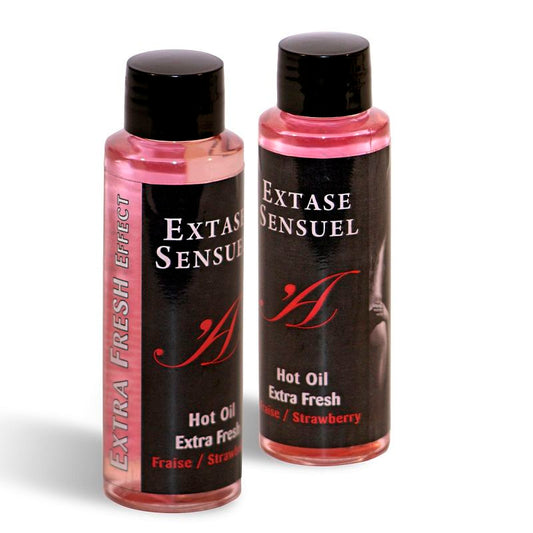 Extase Sensual - Óleo de Massagem Com Efeito Morango Extra Fresco 100 ml