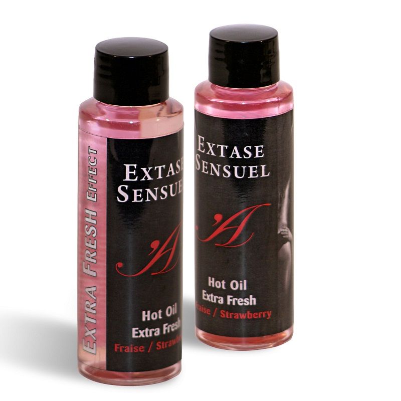 Éxtasis Sensual - Aceite de Masaje Con Efecto Fresa Extra Fresco 100 ml