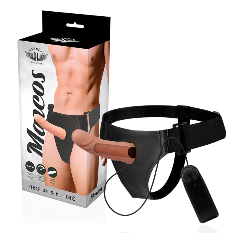 Arnés Attraction Rnes Estructuras Huecas Con Vibrador 15 Cm -o- 5 Cm