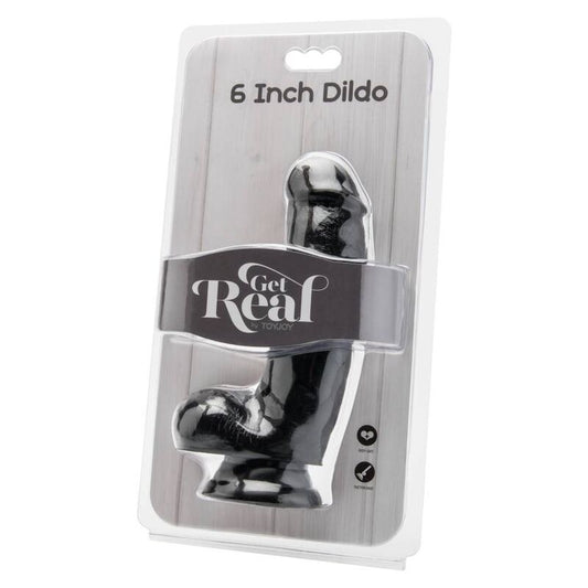 Get Real Dildo 12 cm com Bolas Preto