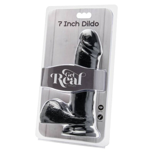 Dildo Realista de 18 cm con Bolas Negras