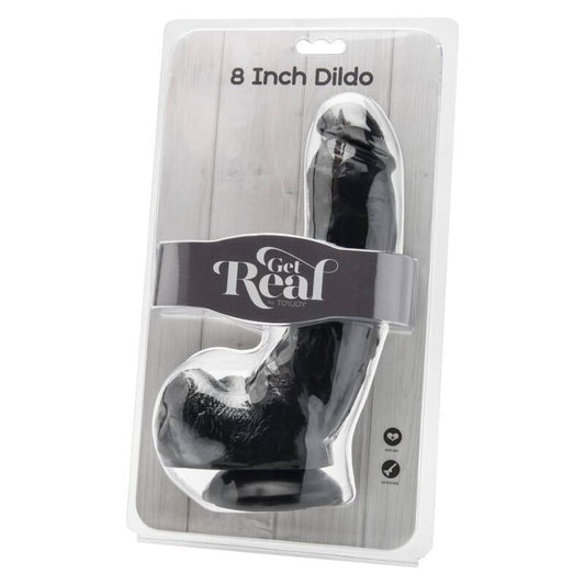 Consigue un Dildo Real de 20,5 cm con Bolas Negras