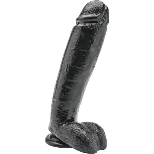 Dildo Realista de 25,5 Cm con Bolas Negro