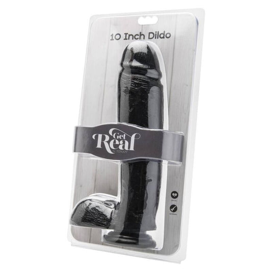 Dildo Realista de 25,5 Cm con Bolas Negro