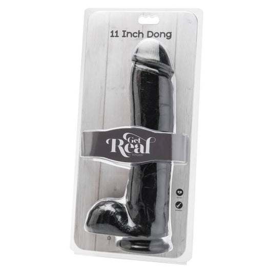 Consigue Pene de Goma Realista de 28 Cm con Bolas Negras