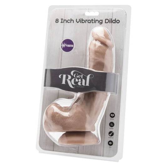 Get Real Dildo 20,5 Cm Com Bolas Vibrador Pele