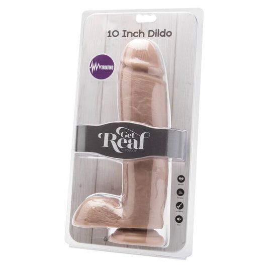 Get Real Dildo 25,5 Cm Com Bolas Vibrador Pele