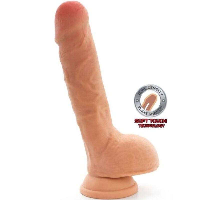 Get Real Dildo de Doble Densidad Piel de Testículos de 18 Cm