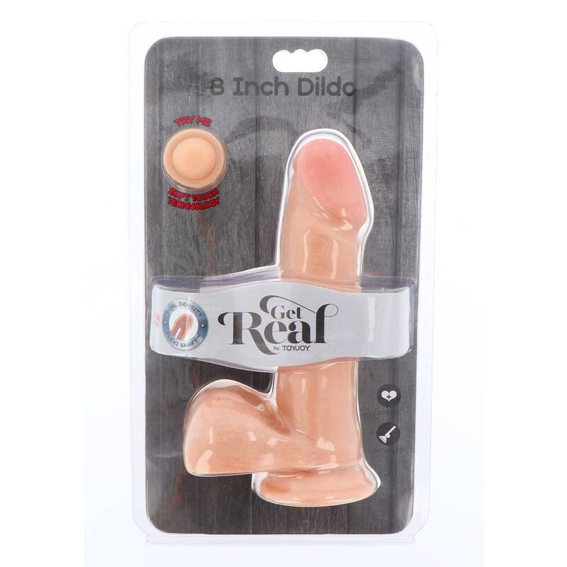 Get Real Dildo de Doble Densidad Piel de Testículos de 18 Cm