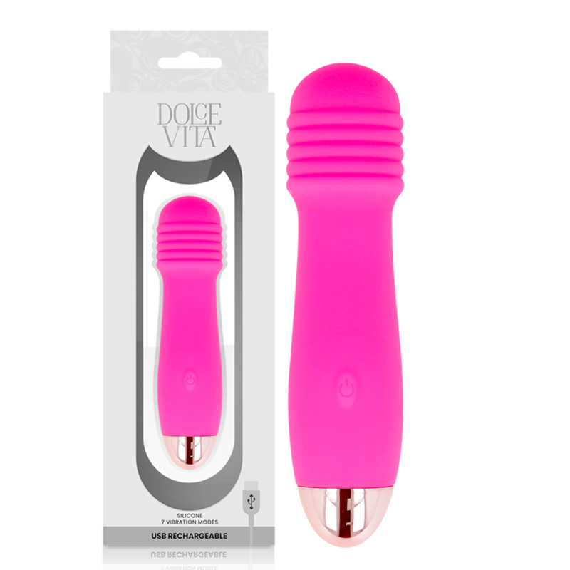 Dolce Vita Vibrador Recargable de Tres Velocidades Rosa 7